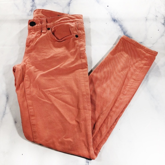 J. Crew Coral Orange Toothpick Ankle Skinny Jeans - Picture 2 of 8